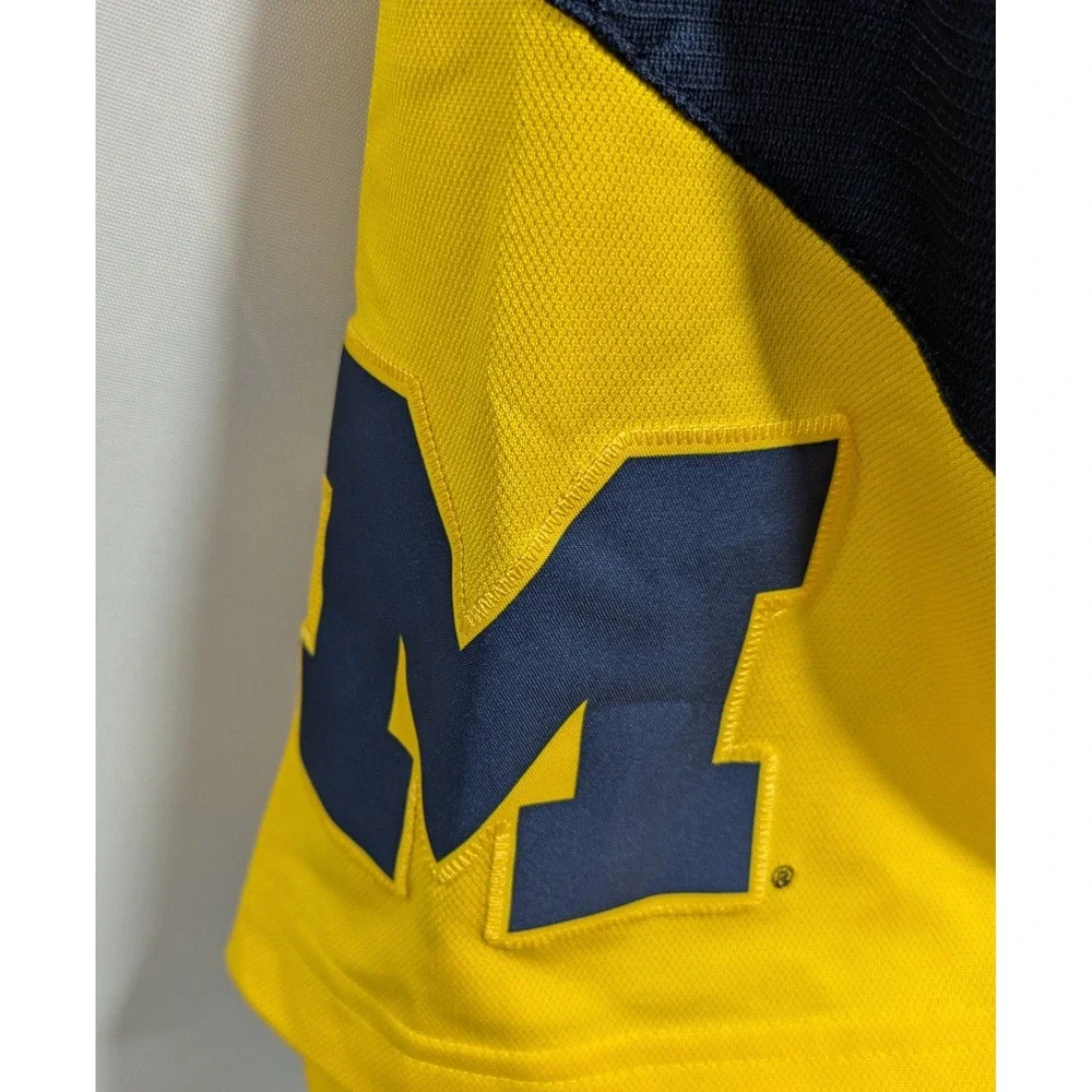 Mens Jordan Nike Dri-Fit Michigan Wolverines Blue Yellow Basketball Shorts SM